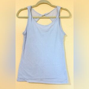 Athleta Light Gray Twist Back Tank Top Size L